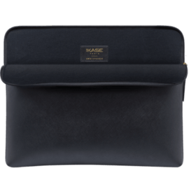 Housse en cuir véritable Saffiano pour MacBook Pro, MacBook Air & MacBook Pro Retina 13 pouces, Minuit Noir