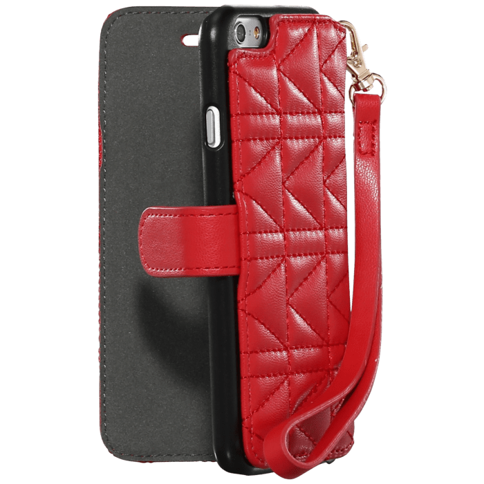 Karl Lagerfeld Coque clapet pour Apple iPhone 6/6s, Kuilted, Rouge
