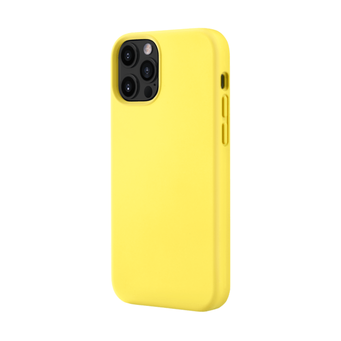 Coque antichoc en gel de silicone doux pour Apple iPhone 12/12 Pro, Jaune Limonade