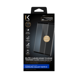 Protection d&rsquo;&eacute;cran &eacute;lite en verre tremp&eacute; bord &agrave; bord incurv&eacute; pour Samsung Galaxy Note 9, Noir