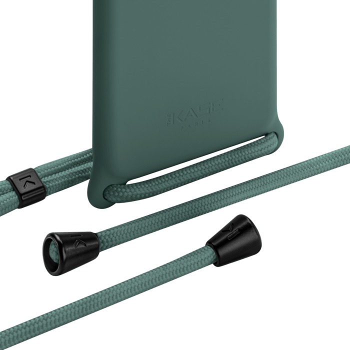 Coque en gel de silicone doux en bandouli&egrave;re pour Apple iPhone 11 Pro, Vert mousse