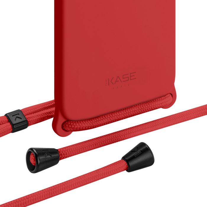 Coque en gel de silicone doux en bandouli&egrave;re pour Apple iPhone 12 Pro Max, Rouge Ardent