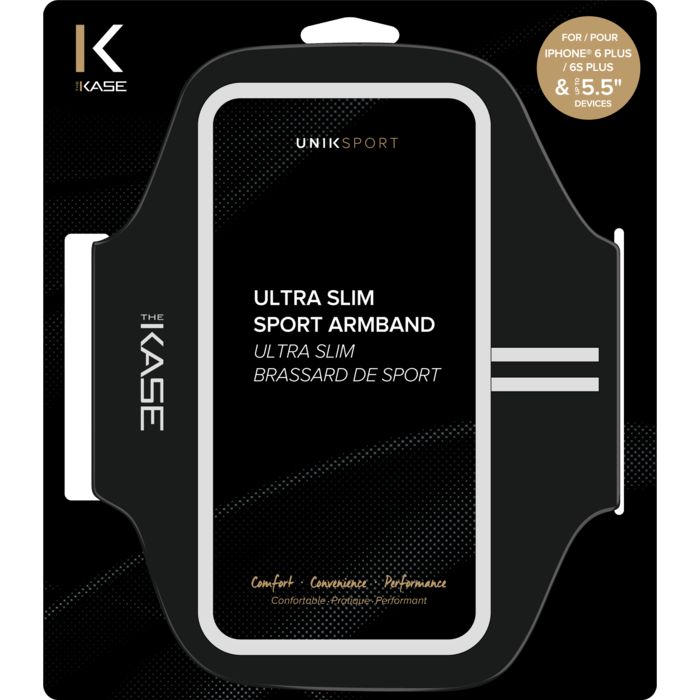 Ultra Slim Brassard de Sport pour Apple iPhone 6 Plus/6s Plus, Noir