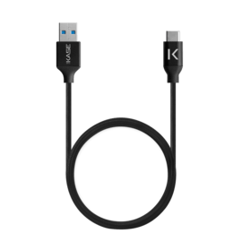 Câble USB 3.2 Gen 2 charge rapide USB-C vers USB-A métallisé tressé Charge/sync (1M), Noir
