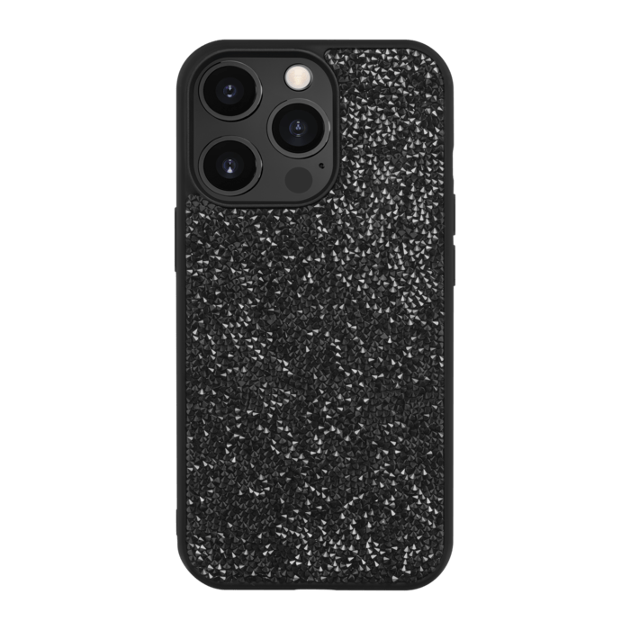 Coque Bling Strass pour Apple iPhone 14 Pro, Minuit Noir