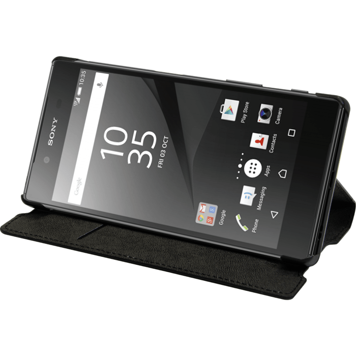 Coque Clapet Slim avec Stand pour Sony Xperia Z5, Noir