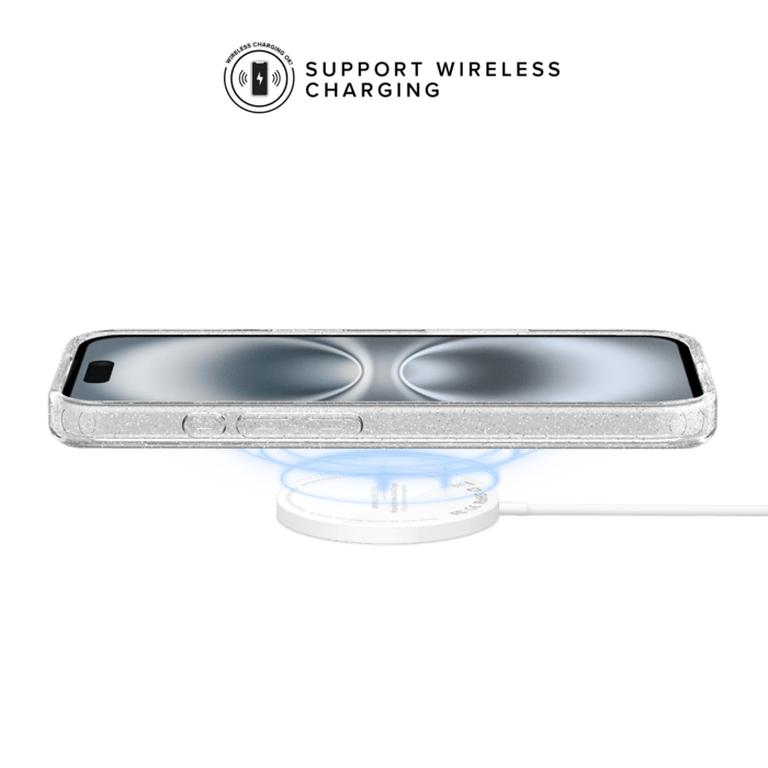 Coque hybride &eacute;tincelante invisible GEN 2.0 83% de plastique recycl&eacute; pour Apple iPhone 16 Plus, Transparente