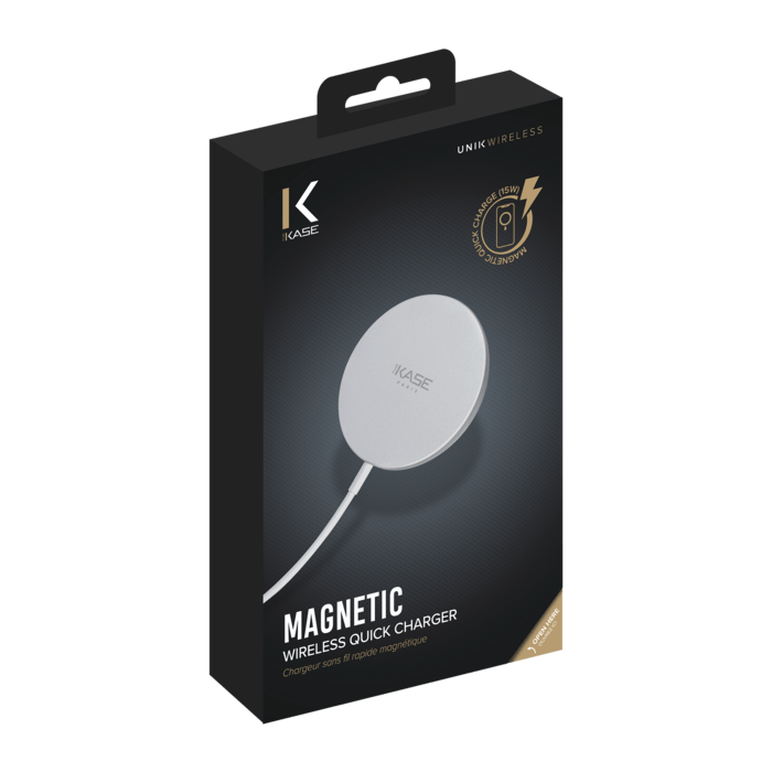 Magnetic Wireless Quick Charger (15W), Silver White
