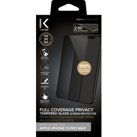 Case Full Coverage Privacy Tempered Glass Screen Protector for Apple iPhone XS Max/11 Pro Max, Black