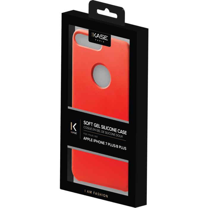 Coque en Gel de Silicone Doux pour Apple iPhone 7 Plus/ 8 Plus, Rouge Ardent