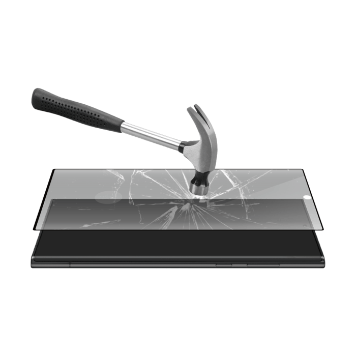 Protection d'&eacute;cran en verre tremp&eacute; Bord &agrave; Bord Incurv&eacute; pour Samsung Galaxy S23 Ultra 5G, Noir