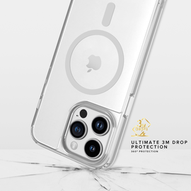 Coque antibact&eacute;rienne antichoc magn&eacute;tique invisible pour Apple iPhone 14 Pro Max, Transparente