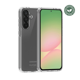 Coque hybride invisible fabriqu&eacute; avec 83% de plastique recycl&eacute; pour Samsung Galaxy A57 5G, Transparente