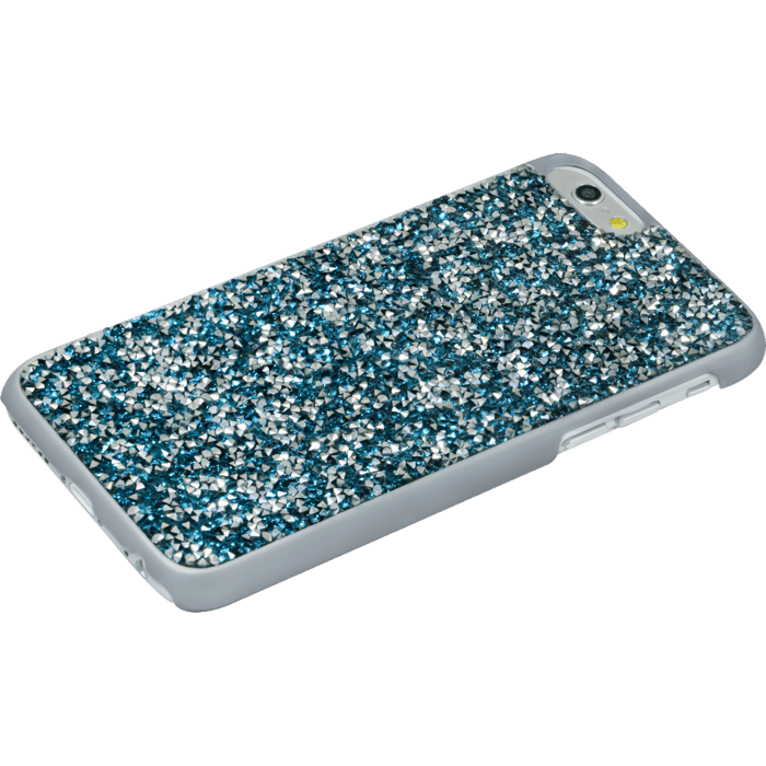 Coque Bling Strass pour Apple iPhone 6/6s, Bleu Neige & Argent