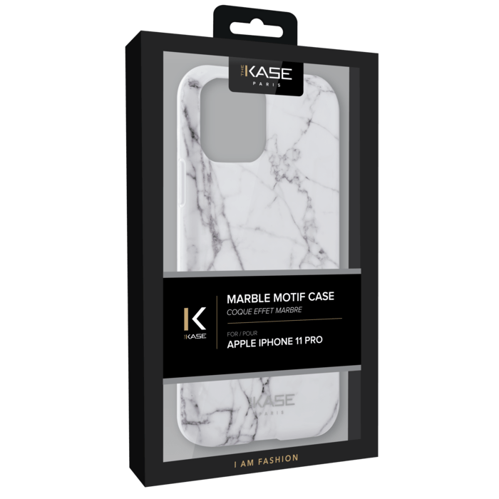 Coque effet marbr&eacute; pour Apple iPhone 11 Pro, Blanc
