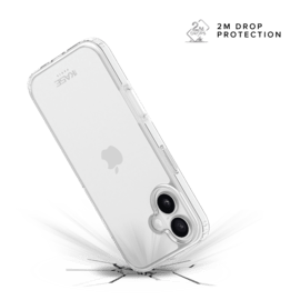 Coque hybride invisible fabriqu&eacute;e &agrave; 83 % de plastique recycl&eacute; pour Apple iPhone 17, transparente