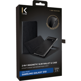 Étui et Coque slim magnétique 2-en-1 GEN 2.0 pour Samsung Galaxy S10, Noir