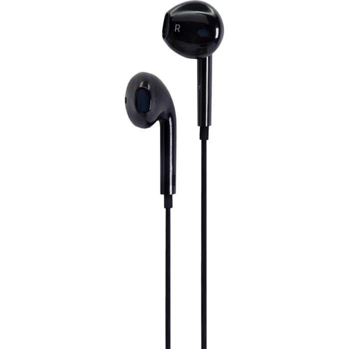 K Ecouteur avec micro et t&eacute;l&eacute;commande, Noir brillant