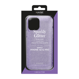 Coque slim&nbsp;paillet&eacute;e &eacute;tincelante pour Apple iPhone 12/12 Pro, Violet
