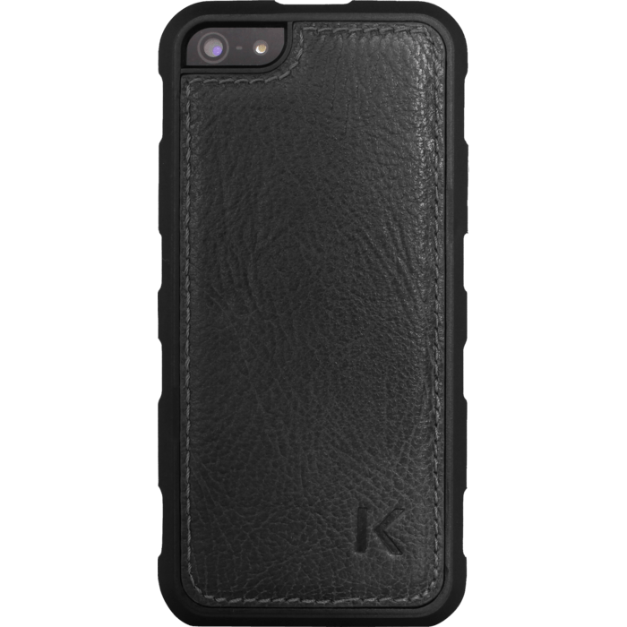 Coque Antichoc pour Apple iPhone 5/5s/SE, Cuir V&eacute;ritable Noir
