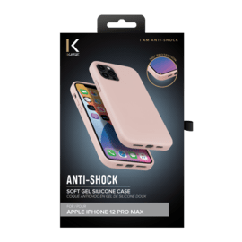 Coque antichoc en gel de silicone doux pour Apple iPhone 12 Pro Max, Rose Sable