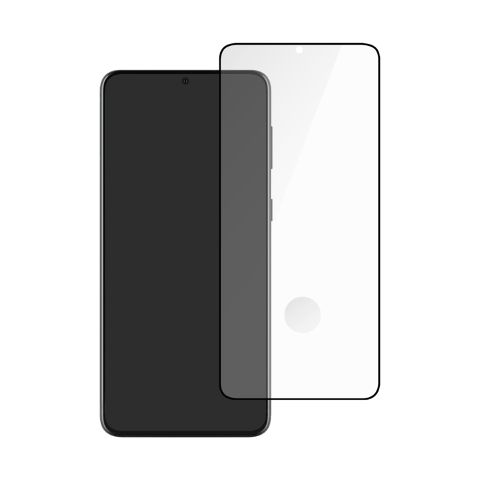 (O) Protection d'&eacute;cran en verre tremp&eacute; Bord &agrave; Bord Incurv&eacute; pour Samsung Galaxy S21 5G, Noir