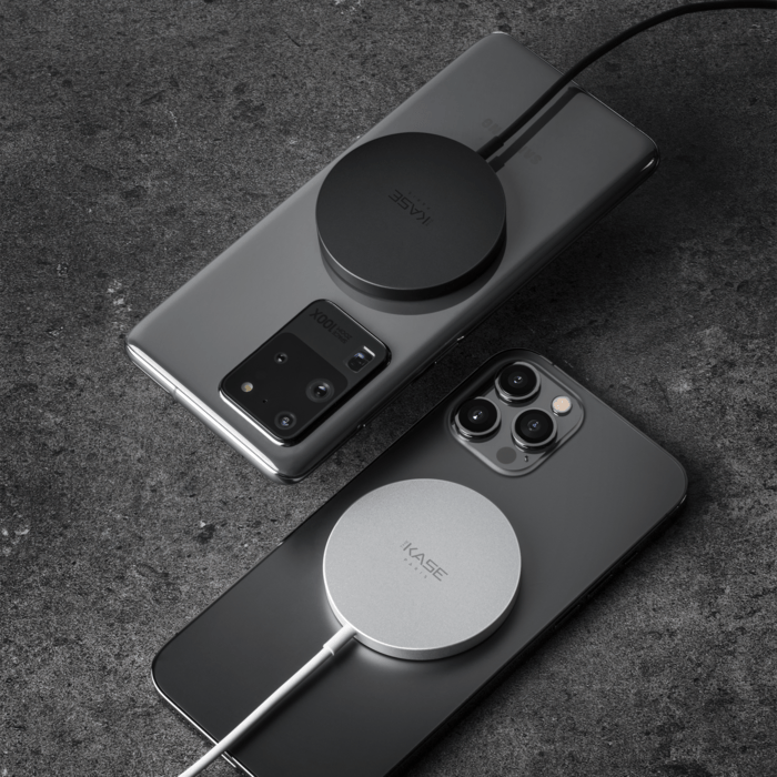 Chargeur sans fil rapide magnétique (15W), Blanc argent