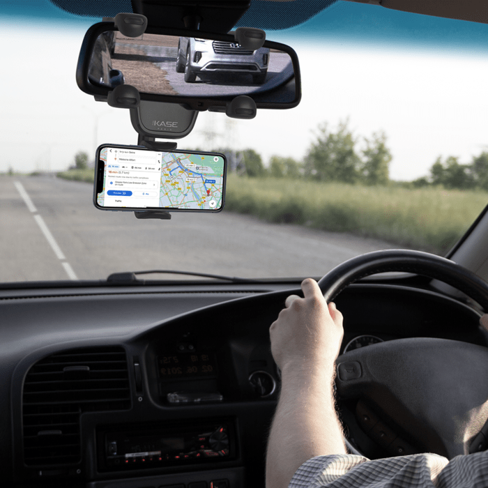 Rearview Car Mirror Smartphone Mount & Holder, Black