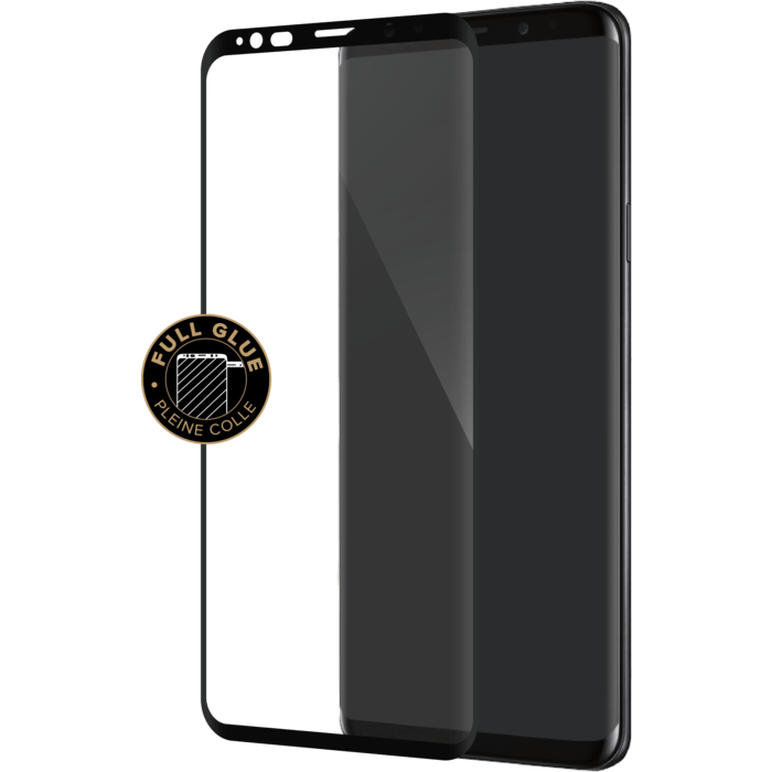 Protection d&rsquo;&eacute;cran &eacute;lite en verre tremp&eacute; bord &agrave; bord incurv&eacute; pour Samsung Galaxy S9+, Noir