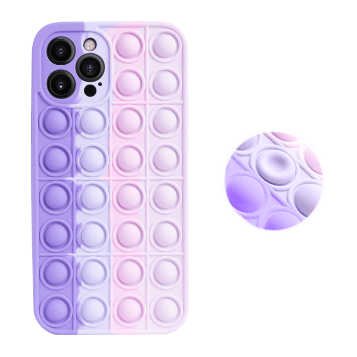 Coque Popping Bubble pour Apple iPhone 12 Pro Max, Bleu Vert