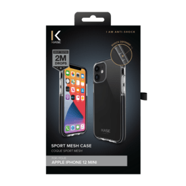 Coque Sport mesh pour Apple iPhone 12 mini, Noir de jais