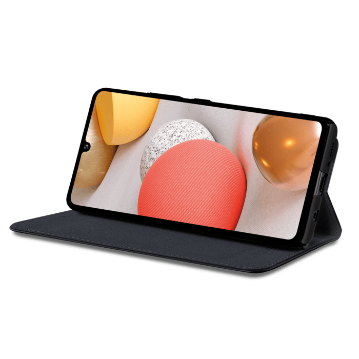 Coque clapet folio avec fente pour cartes & support pour Samsung Galaxy A42 5G , Noir