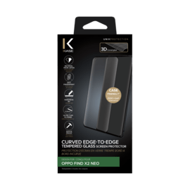 Protection d'écran en verre trempé Bord à Bord Incurvé pour OPPO Find X2 Neo, Noir