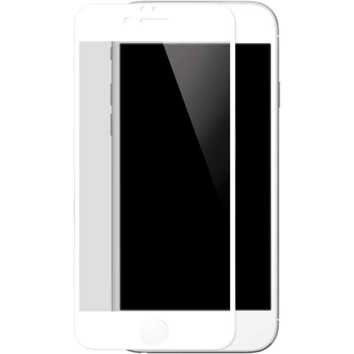 Protection d'écran en verre trempé (100% de surface couverte) pour iPhone 6/6s Plus, Blanc