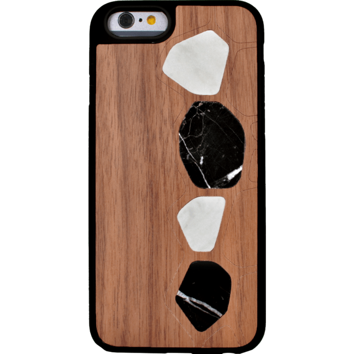 Naturalista Coque mabre-bois Noyer pour Apple iPhone 6/6s, Blanc & Noir
