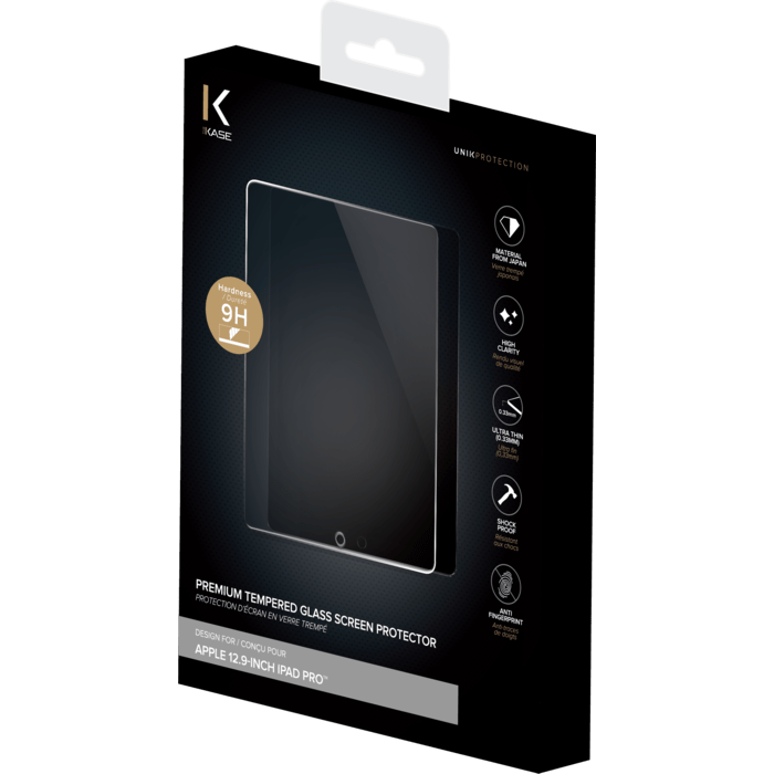 Protection d'&eacute;cran premium en verre tremp&eacute; pour Apple iPad Pro 12.9-inch, Transparent