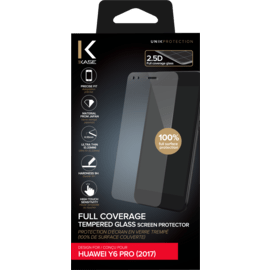 Case Full Coverage Tempered Glass Screen Protector for Huawei Y6 Pro (2017), Transparent