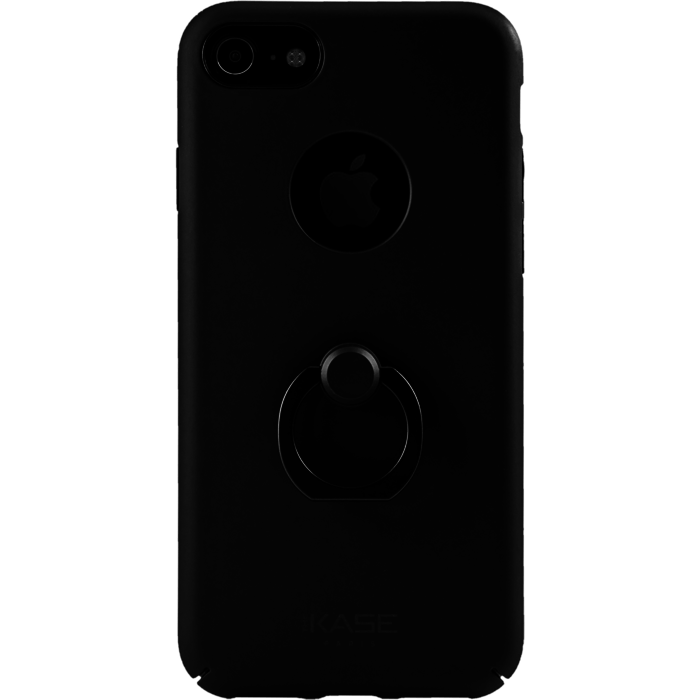 Coque Fine avec Anneau Accroche et Support pour Apple iPhone 7, Noir