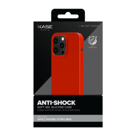 Coque antichoc en gel de silicone doux pour Apple iPhone 14 Pro Max, Rouge Ardent