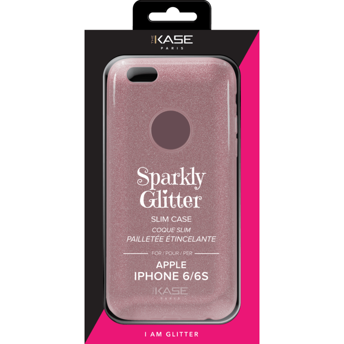 Coque slim&nbsp;paillet&eacute;e &eacute;tincelante pour Apple iPhone 6/6s, Or Rose