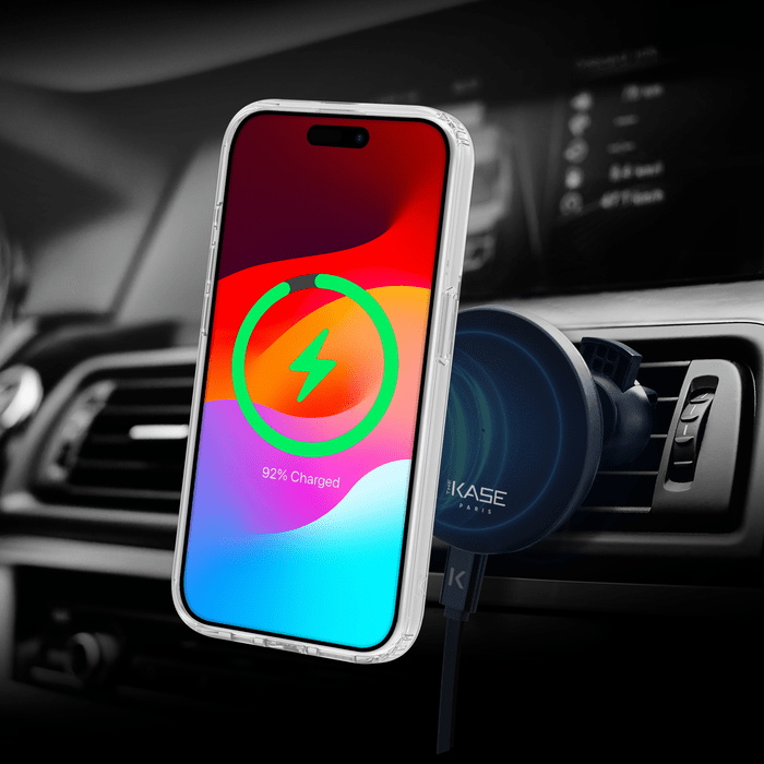 Coque antibact&eacute;rienne antichoc magn&eacute;tique invisible Fabriqu&eacute; Avec du 75% Plastique Recycl&eacute; pour Apple iPhone 15 Pro, Transparente