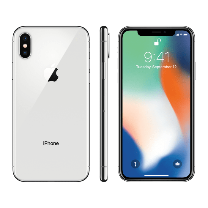 iPhone X reconditionn&eacute; 64 Go, Argent, SANS FACE ID, d&eacute;bloqu&eacute;