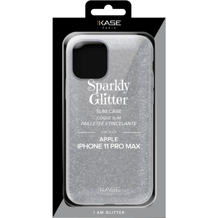 Coque slim pailletée étincelante pour Apple iPhone 11 Pro Max, Argent