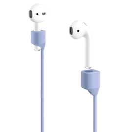 Sangle en gel de silicone doux avec clips aimantés pour AirPods/ AirPods Pro, Bleu Lilas
