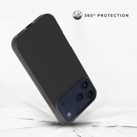 Coque antichoc en gel de silicone doux pour 55% de plastique recycl&eacute; Apple iPhone 17 Pro, Noir satin