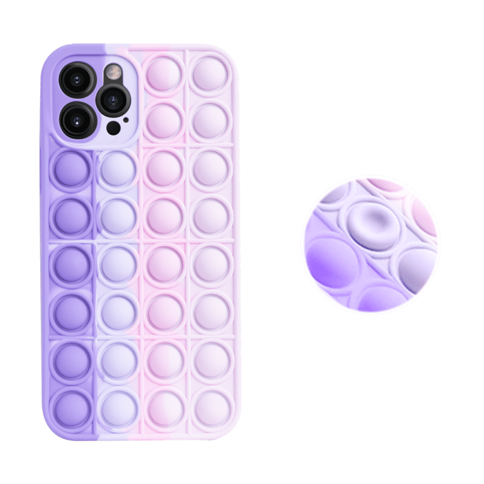 Coque Popping Bubble pour Apple iPhone 12/12 Pro, Bleu Vert