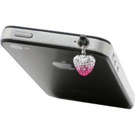 Case Jewel Jack Plug, Charming heart, White and Rose pink