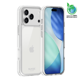 Coque hybride invisible fabriqu&eacute;e &agrave; 83 % de plastique recycl&eacute; pour Apple iPhone 17 Pro Max, transparente