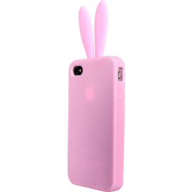 Coque pour Apple iPhone 4/4S, silicone Lapin Rose