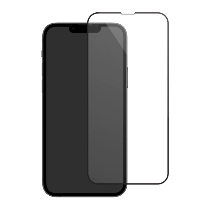 Protection d'écran en verre trempé (100% de surface couverte) pour Apple iPhone 13/ 13 Pro/ 14, Noir
